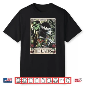 The Monster Frankenstein And Bride The Lovers Tarot Card Shirt