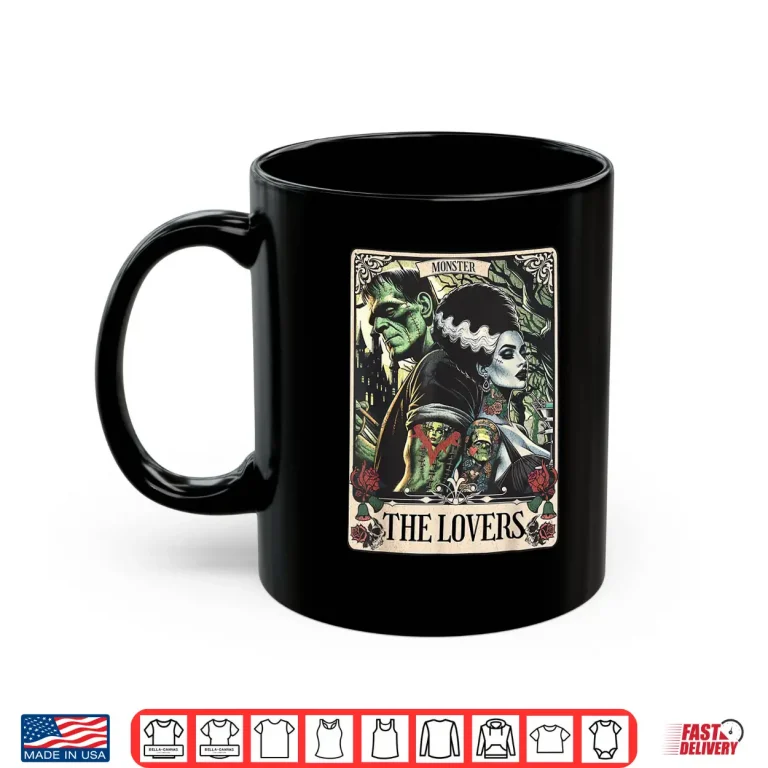 Mug The Monster Frankenstein And Bride The Lovers Tarot Card Shirt