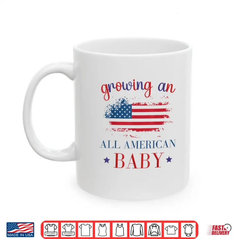Mug Growing An All American Baby Pregnancy Announcement Shirt 1