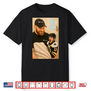 Sam Bennett Holding A Crying Marchand Shirt