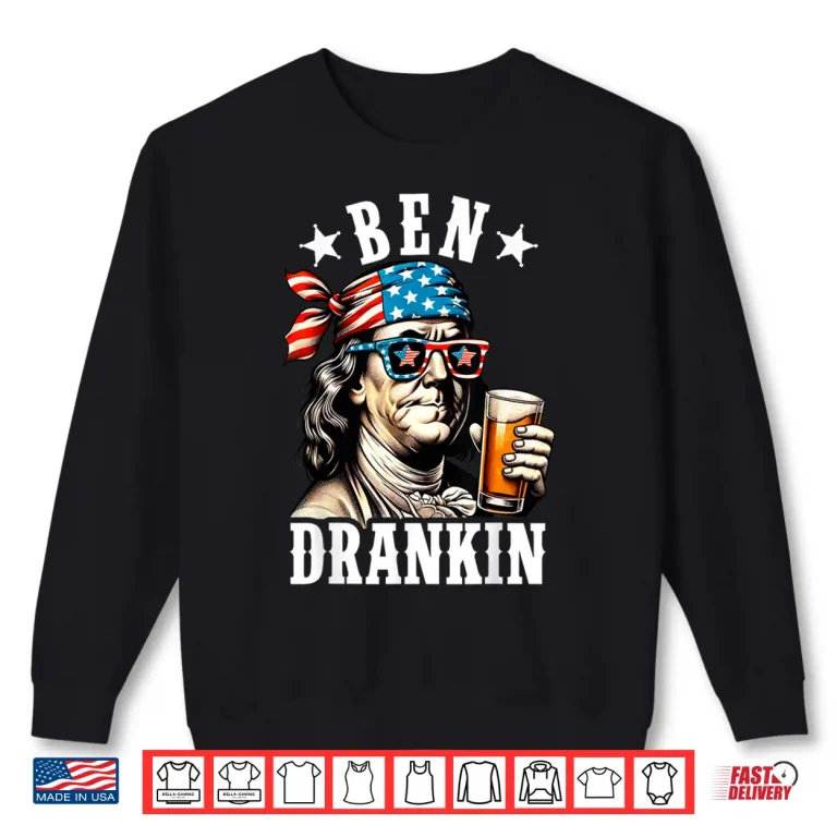 Sweatshirt Ben Drankin Benjamin Franklin Men Women 4th of July USA Flag Shirt 1