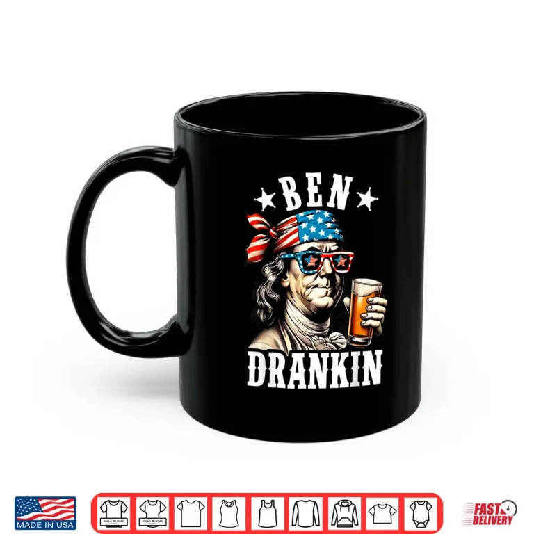 Mug Ben Drankin Benjamin Franklin Men Women 4th of July USA Flag Shirt 1