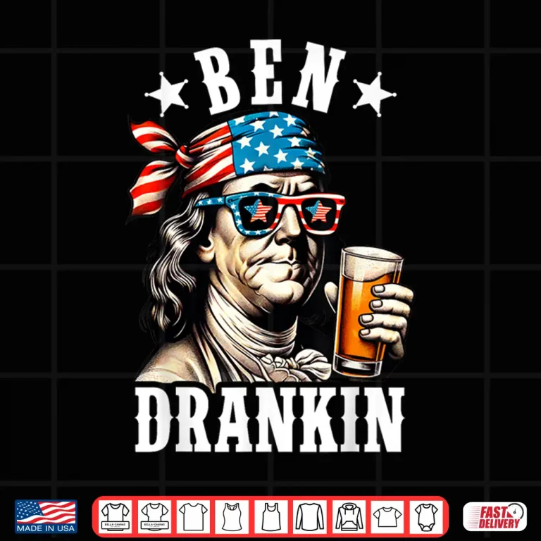 Design Ben Drankin Benjamin Franklin Men Women 4th of July USA Flag Shirt 1