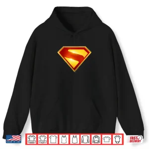 Hoodie Superman 2025 Modern S Shield Shiny Chest Emblem Shirt