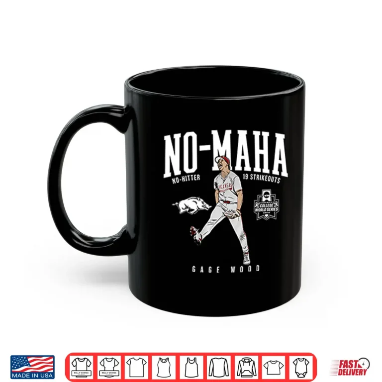 Mug Gage Wood NCAA College World Series No Hitter 19 Strikeouts Arkansas Razorbacks Shirt