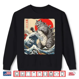 Sweatshirt Catzilla Cat Japanese Art Funny Cat Shirt