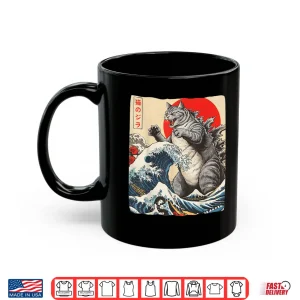Mug Catzilla Cat Japanese Art Funny Cat Shirt