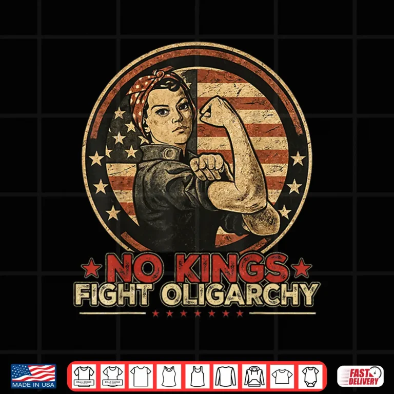 Design No Kings Fight Oligarchy America Flag Shirt