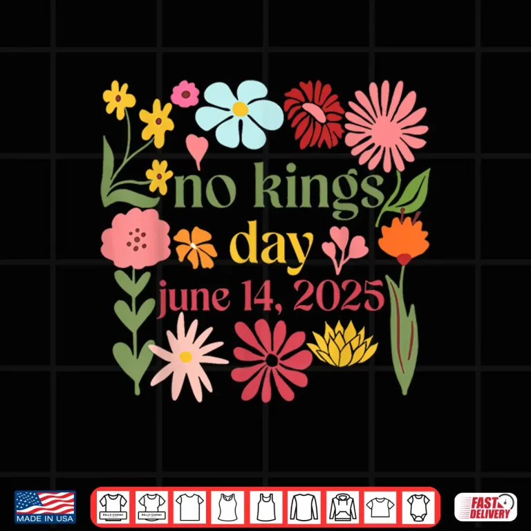 Design No Kings In America Floral No Kings Day June 14 4th Of July Shirt