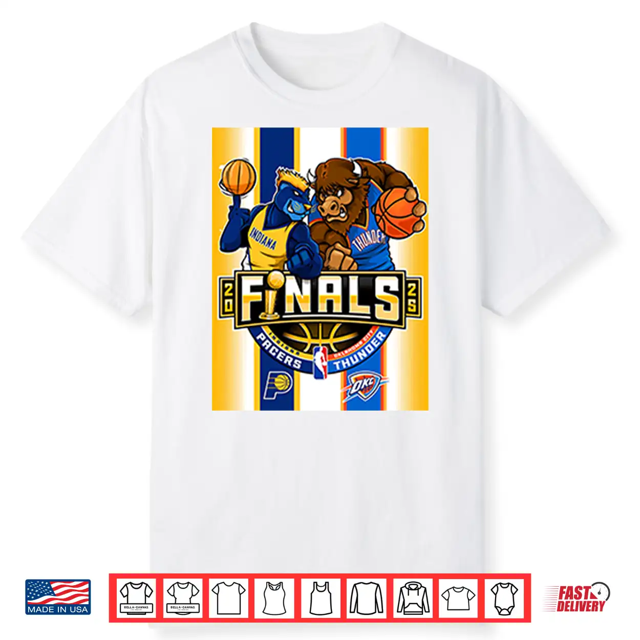 Indiana Pacers Vs Oklahoma City Thunder 2025 Nba Finals Mascot Shirt Indiana Pacers Vs Oklahoma City Thunder 2025 Nba Finals Mascot Shirt