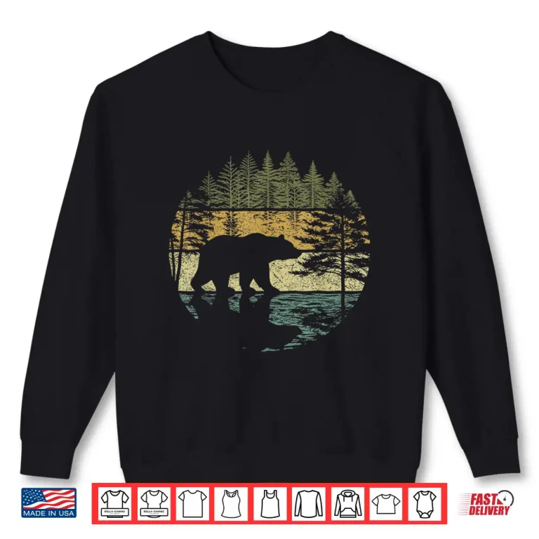 Sweatshirt Forest Bear Retro Shirt