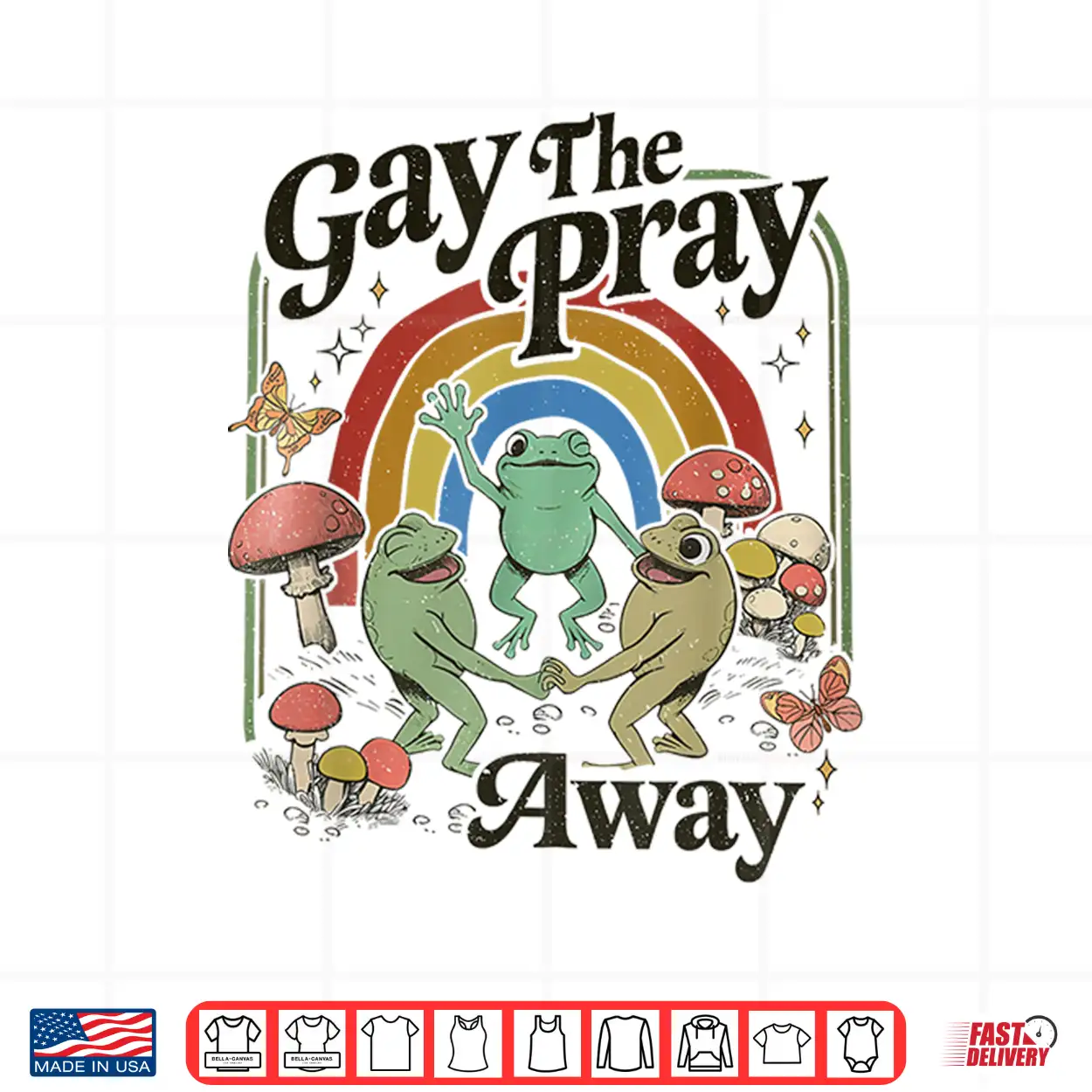 Gay The Pray Away Retro Cottagecore Frog And Toad Shirt