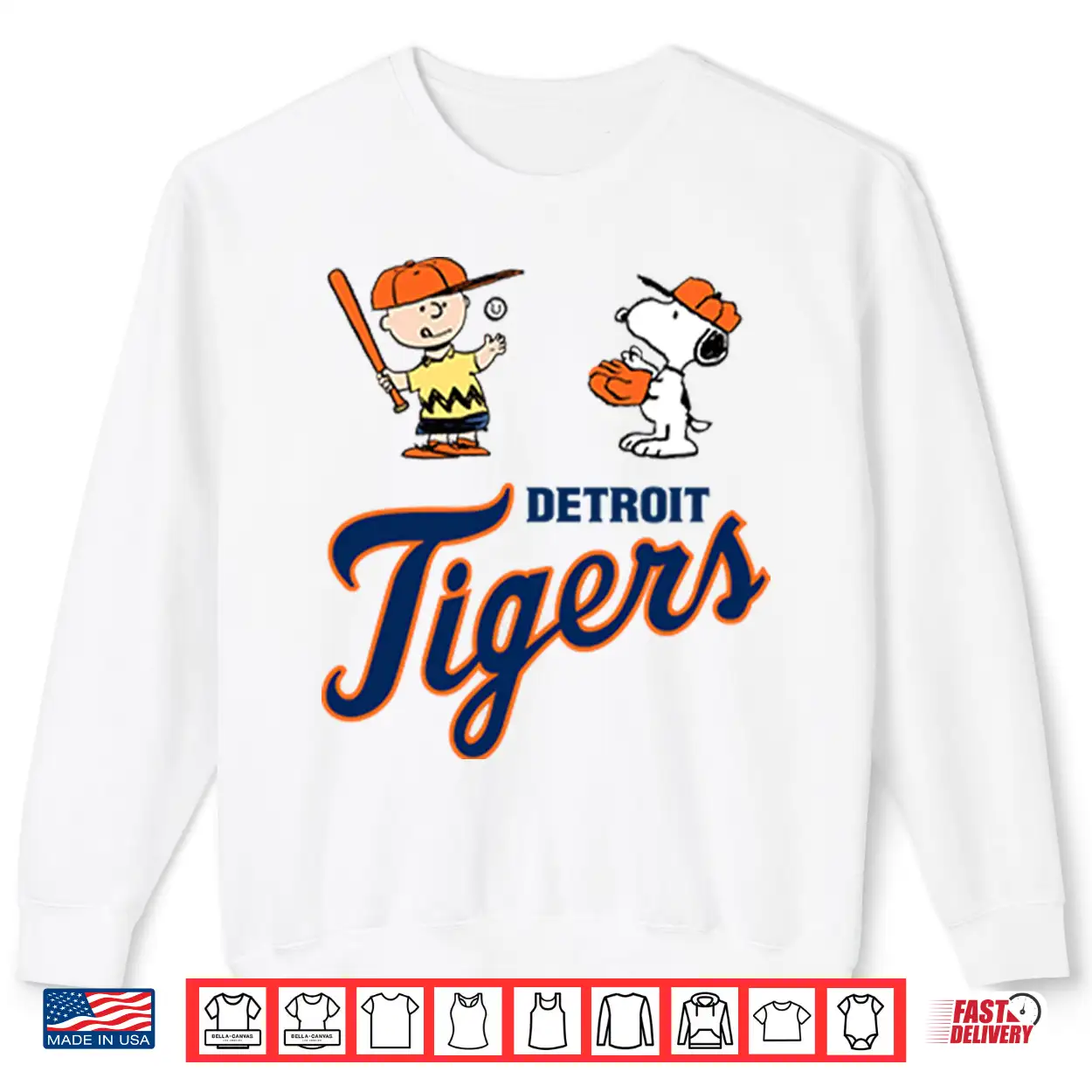 Peanuts Charlie Brown And Snoopy Detroit Tigers Shirt Peanuts Charlie Brown And Snoopy Detroit Tigers Shirt