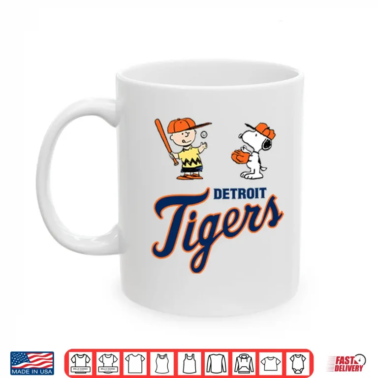 Mug Peanuts Charlie Brown And Snoopy Detroit Tigers Shirt