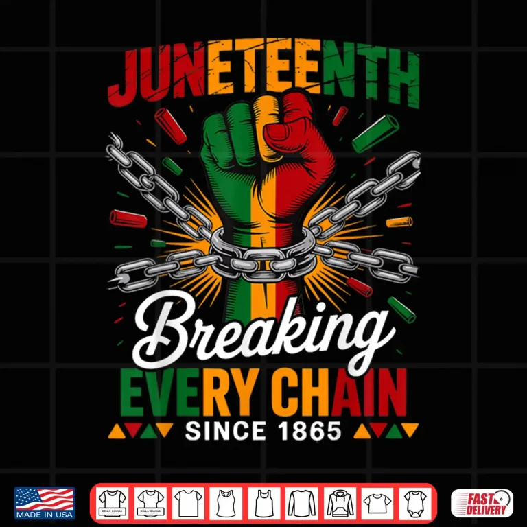Design Breaking Every Chain Since 1865 Juneteenth Freedom Shirt