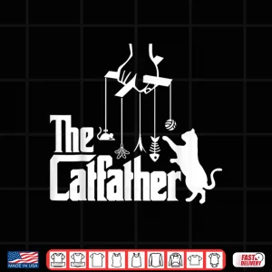 Design Funny Cat Dad Life The Catfather Fathers Day Mens Shirt