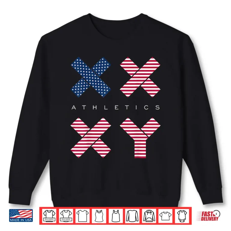 Sweatshirt Gender Genetic American Flag XX XY Athletics Shirt