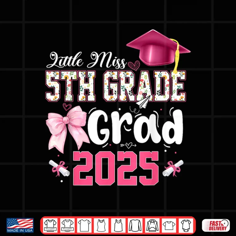 Design Little Miss 5th Grade Graduation Graduate Coquette Shirt