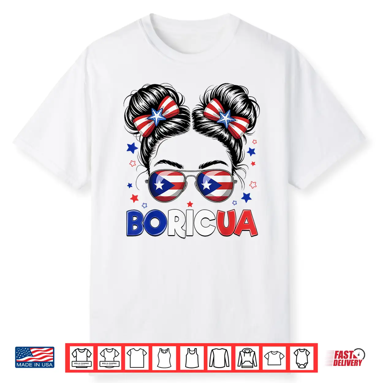 Messy Bun Puerto Rican Boricua Puerto Rico Hispanic Heritage Shirt Messy Bun Puerto Rican Boricua Puerto Rico Hispanic Heritage Shirt