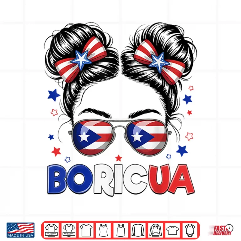 Design Messy Bun Puerto Rican Boricua Puerto Rico Hispanic Heritage Shirt