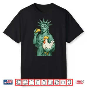 Statue Of Liberty Taco Trump Always Chickens Out Funny 2025 Shirt