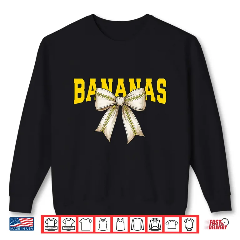 Sweatshirt Retro Banana Coquette Bow Shirt