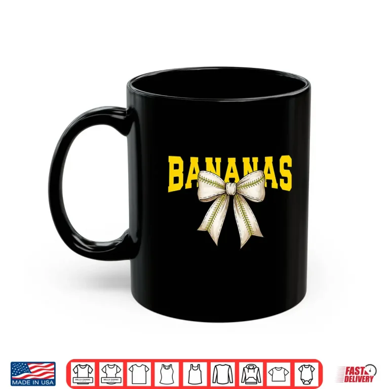 Mug Retro Banana Coquette Bow Shirt