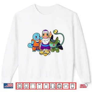 Sweatshirt Squirtle Goku Charmander Piccolo Bulbasaur Cell Dragon Ball x Pokemon Mashup Shirt