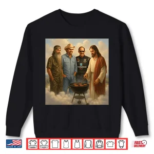 Sweatshirt The Real Gang Meetup In Heaven Phil Robertson Dale Earnhardt Toby Keith Shirt