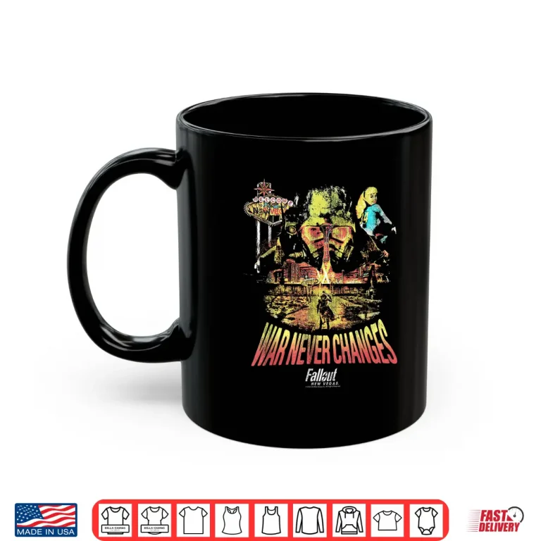 Mug Fallout Video Game New Vegas War Never Changes Collage Shirt
