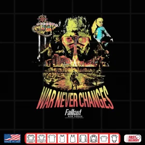 Design Fallout Video Game New Vegas War Never Changes Collage Shirt