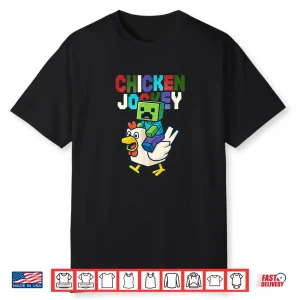Jock Chicken Shirt Funny Riding Chicken Pixel Art Gamer Shirt