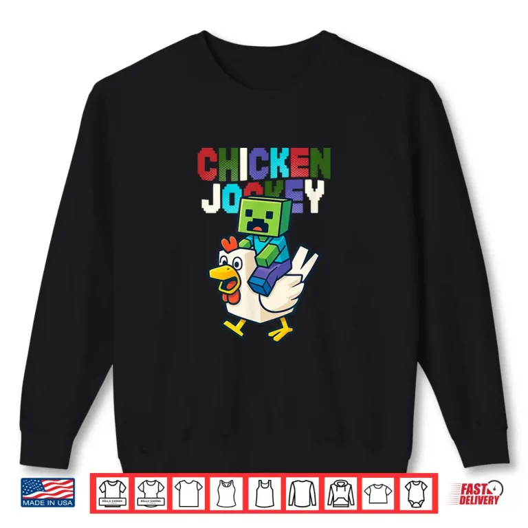 Sweatshirt Jock Chicken Shirt Funny Riding Chicken Pixel Art Gamer Shirt