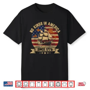 No Kings In America Since 1776 Vintage Patriotic Usa Shirt