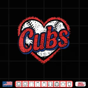 Design Vintage Cubs Heart Shirt