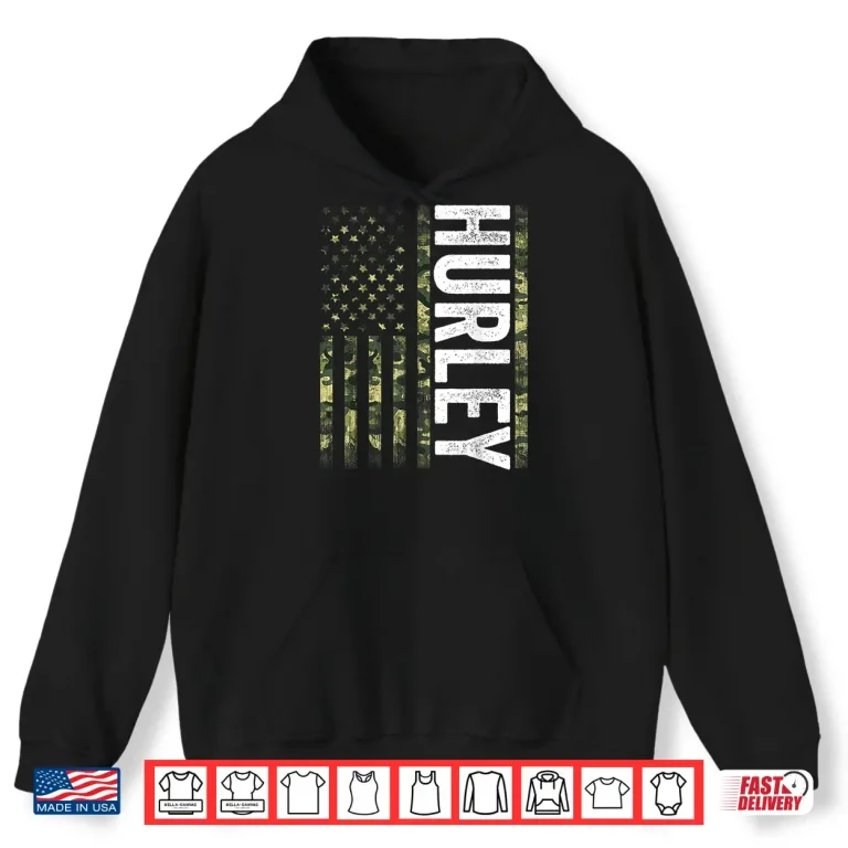 Hoodie Hurley KY Vintage Us American Flag Retro Shirt