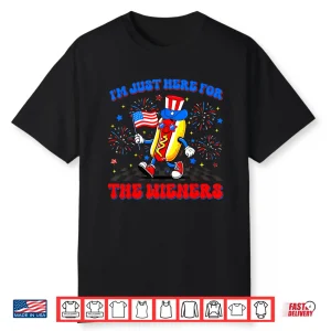 I’M Just Here For The Wieners Hotdog Patriotic 4Th Of July Shirt