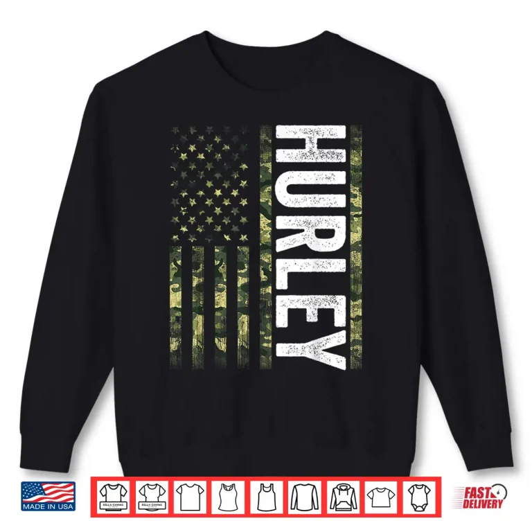 Sweatshirt Hurley KY Vintage Us American Flag Retro Shirt