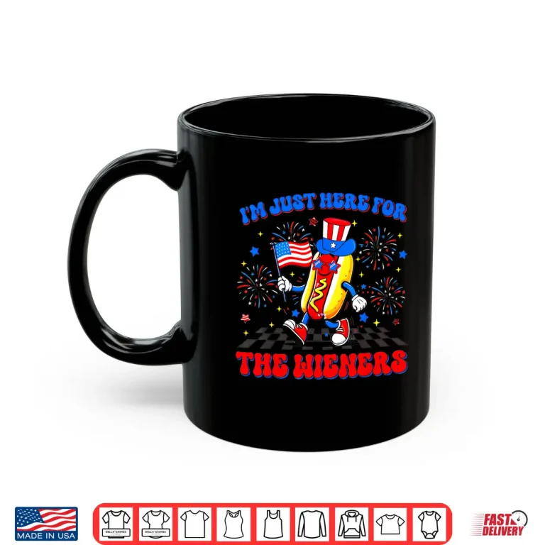 Mug Im Just Here For The Wieners Hotdog Patriotic 4th Of July Shirt