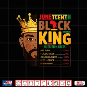 Design Juneteenth Black King Nutrition Facts Pride African Shirt