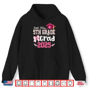 Hoodie Little Miss 5th Grade Graduation Graduate Coquette Bow Shirt