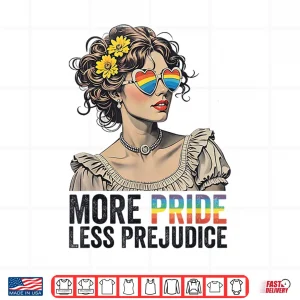 Design More Pride Less Prejudice LGBT Queer Vintage Art Aesthetic Shirt