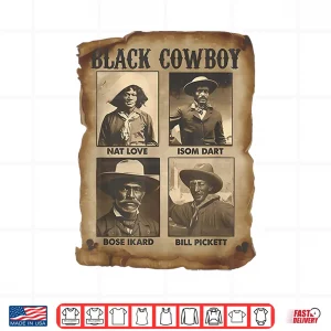 Design Black Cowboy Western Rodeo Melanin Black History Texas Shirt
