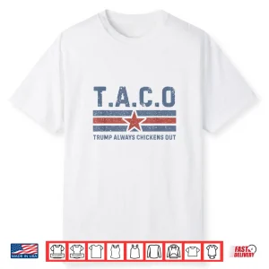 T.A.C.O Trump Always Chickens Out Funny Shirt