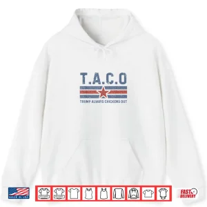 Hoodie T.A.C.O Trump Always Chickens Out Funny Shirt