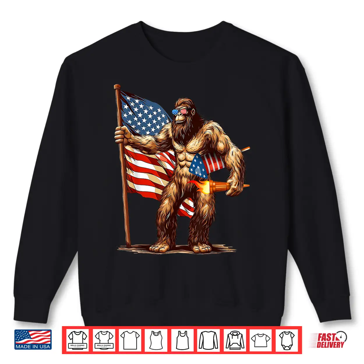 Bigfoot Fireworks 4Th Of July Sasquatch American Us Flag Shirt Bigfoot Fireworks 4Th Of July Sasquatch American Us Flag Shirt