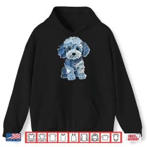 Hoodie Denim Patch Dog Shirt 1