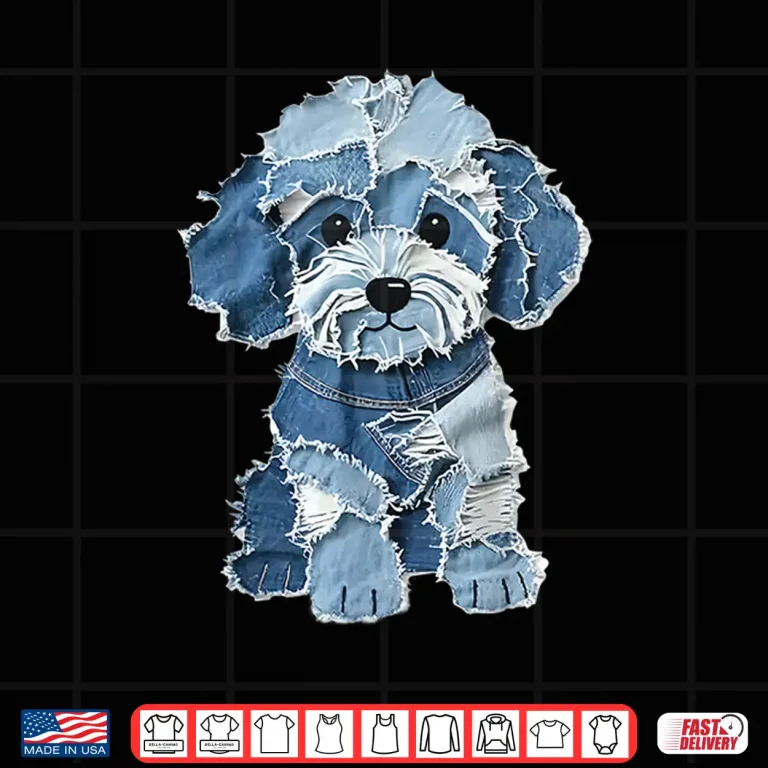 Design Denim Patch Dog Shirt 1