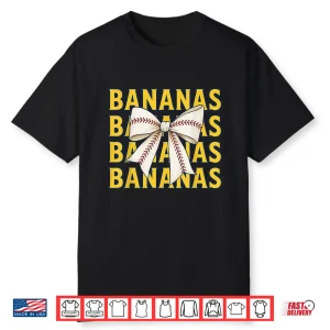 Retro Bananas Last Name Gifts Coquette Bow Shirt