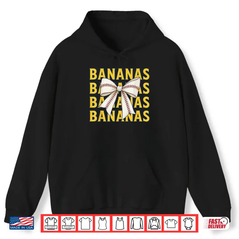 Hoodie Retro Bananas Last Name Gifts Coquette Bow Shirt 1